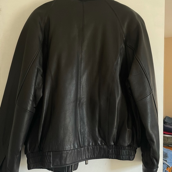 Black Leather Men’s London Fog Jacket L, genuine - Picture 6 of 10